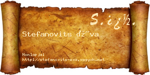 Stefanovits Éva névjegykártya